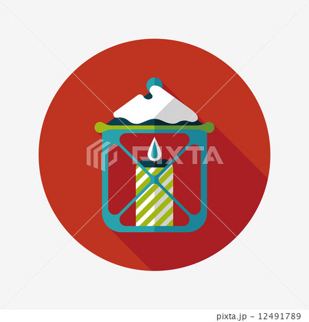 Christmas candle flat icon with long shadow,eps10 12491789