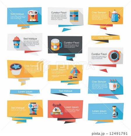 Coffee flat banner background set, eps10 Coffee flat banner background set, eps10 12491791