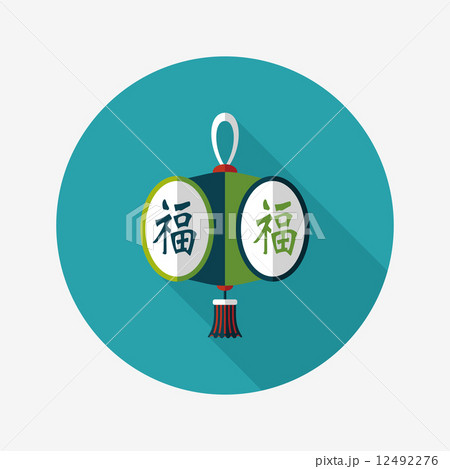 Chinese New Year flat icon with long shadow,eps10, Chinese festi 12492276