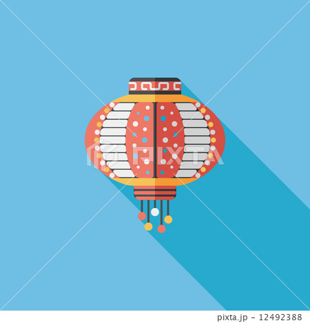 Chinese New Year flat icon with long shadow,eps10, Chinese decor Chinese New Year flat icon with long shadow,eps10, Chinese decor 12492388