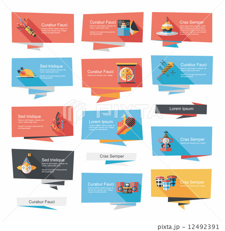 Birthday flat banner background set, eps10 Birthday flat banner background set, eps10 12492391