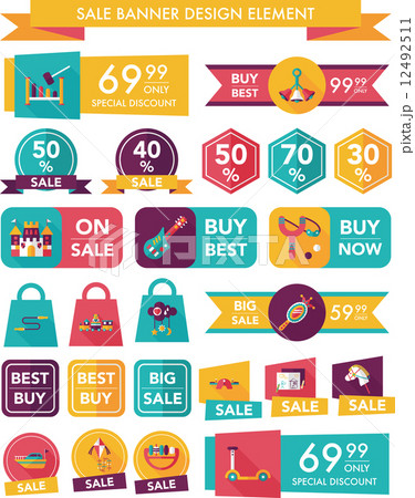 Toy sale banner design flat background set, eps10 Toy sale banner design flat background set, eps10 12492511