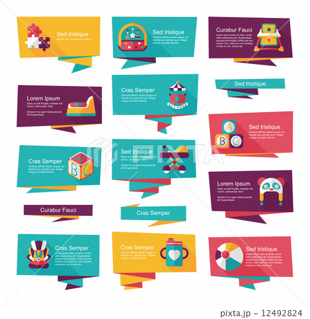 baby flat banner background set,eps10 12492824