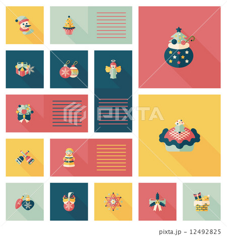 Merry Christmas flat app ui background,eps10 12492825