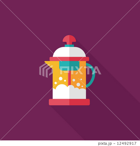 tea pot flat icon with long shadow,eps10 12492917