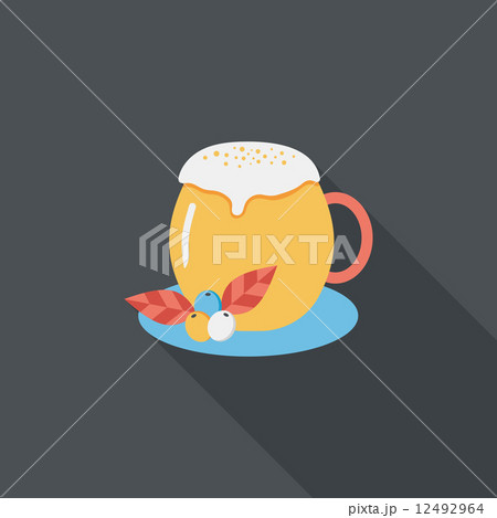 hot milk cream coffee flat icon with long shadow,eps10 12492964