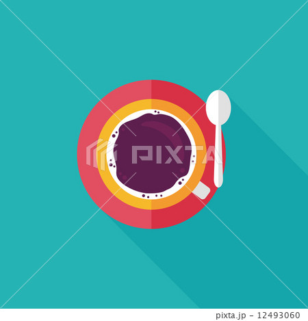 black coffee flat icon with long shadow,eps10 12493060