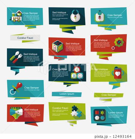 baby flat banner background set,eps10 baby flat banner background set,eps10 12493164