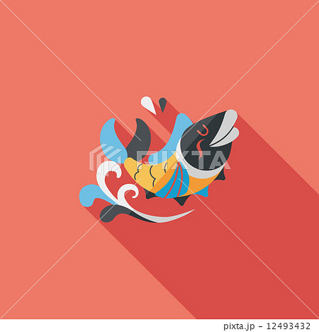 Chinese New Year flat icon with long shadow,eps10, Chinese decor 12493432