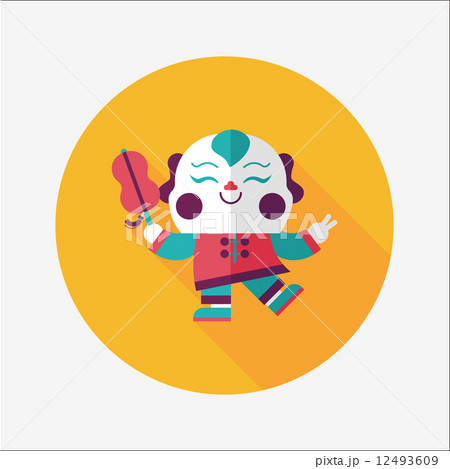 Chinese New Year flat icon with long shadow,eps10, Maitreya doll 12493609