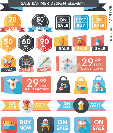 baby sale banner design flat background set, eps10 baby sale banner design flat background set, eps10 12493896