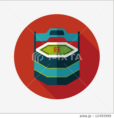 Chinese New Year gift box flat icon with long shadow,eps10 12493999