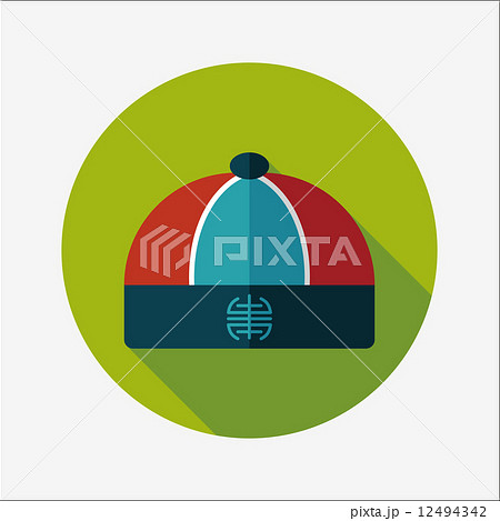 Chinese hat flat icon with long shadow,eps10 Chinese hat flat icon with long shadow,eps10 12494342