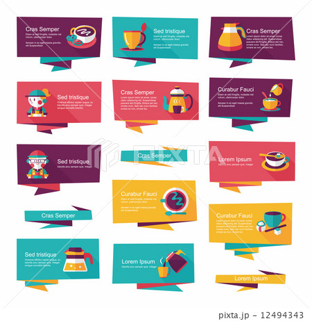 Coffee flat banner background set, eps10 Coffee flat banner background set, eps10 12494343