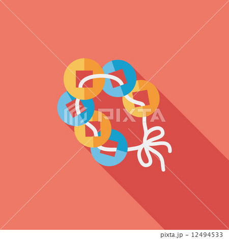 Chinese New Year flat icon with long shadow,eps10, Ancient coins 12494533