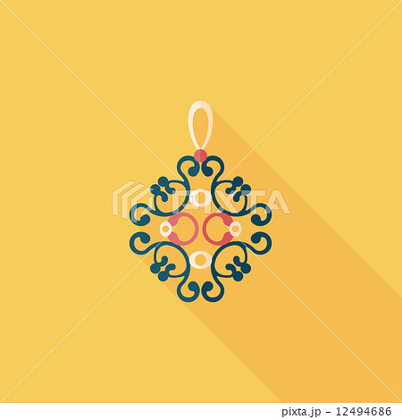 Chinese New Year flat icon with long shadow,eps10, lucky Chinese 12494686