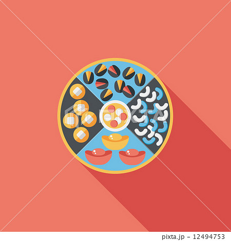 Chinese New Year flat icon with long shadow,eps10, Chinese desse Chinese New Year flat icon with long shadow,eps10, Chinese desse 12494753