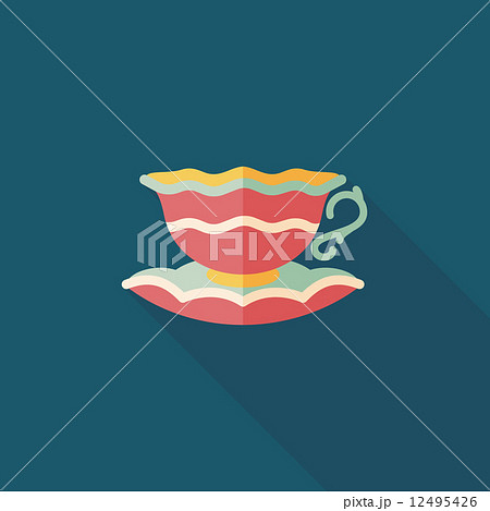 coffee cup flat icon with long shadow,eps10 12495426