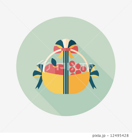 Fruit gift baskets flat icon with long shadow,eps10 Fruit gift baskets flat icon with long shadow,eps10 12495428