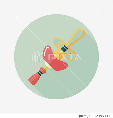 Chinese New Year flat icon with long shadow,eps10, Gold ingot lu 12495431