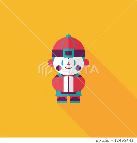 Chinese New Year boy flat icon with long shadow,eps10 Chinese New Year boy flat icon with long shadow,eps10 12495443