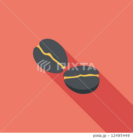 coffee bean flat icon with long shadow,eps10 coffee bean flat icon with long shadow,eps10 12495449