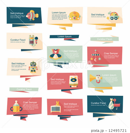Baby flat banner background set, eps10 12495721