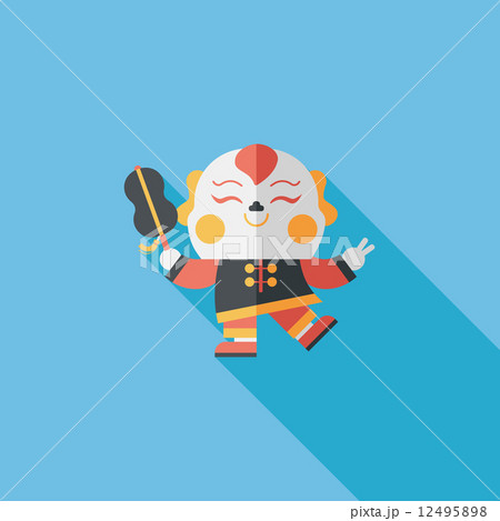 Chinese New Year flat icon with long shadow,eps10, Maitreya doll Chinese New Year flat icon with long shadow,eps10, Maitreya doll 12495898