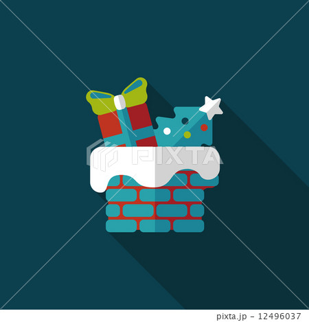 Christmas roof flat icon with long shadow,eps10 12496037