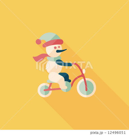 snowman cycling flat icon with long shadow,eps10 snowman cycling flat icon with long shadow,eps10 12496051