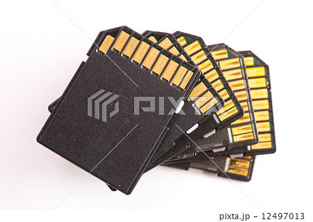 Stack black memory SD card isolated Stack black memory SD card isolated 12497013