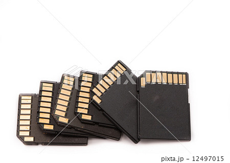 Stack black memory SD card isolated Stack black memory SD card isolated 12497015