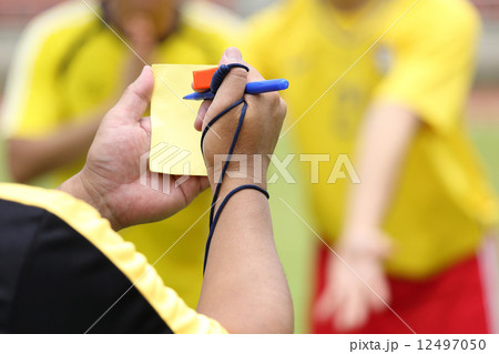 Referee soccer recorded player foul 12497050