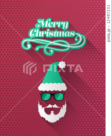 Merry christmas vector with hipster santa Merry christmas vector with hipster santa 12497231