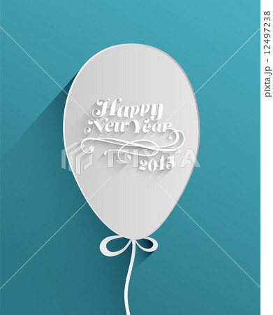 Happy new year message in balloon 12497238