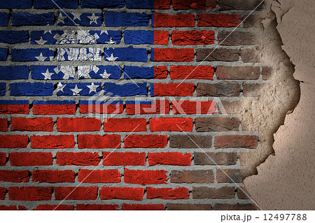 Dark brick wall with plaster - Myanmar Dark brick wall with plaster - Myanmar 12497788