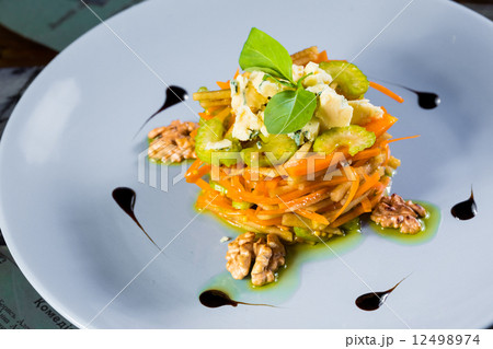 Diet, healthy fruit salad in the white bowl 12498974