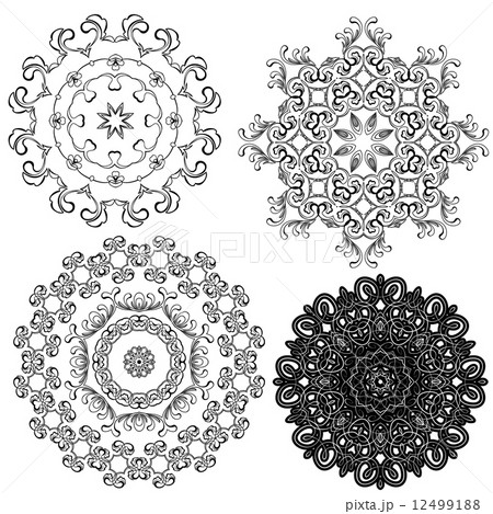 Set of circle backgrounds, Guilloche ornamental Elements for Cer 12499188