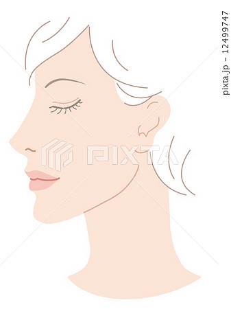 女性　横顔　イラスト 12499747