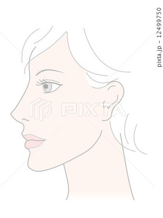 女性 横顔 イラストのイラスト素材