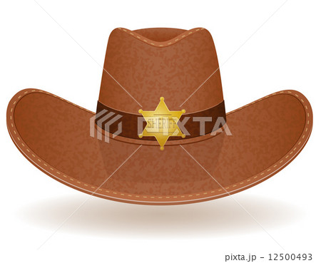 Cowboy Hat Sheriff Vector Illustrationのイラスト素材
