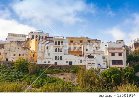 Medina of Tangier, Morocco. Old colorful living houses 12501914