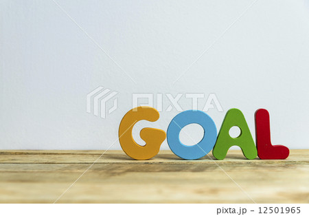 Colorful wooden word Goal with white background6 12501965