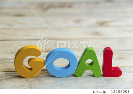 Colorful wooden word Goal on wooden floor8 12502003