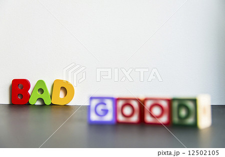 Colorful wooden word Good and Bad with white background2 Colorful wooden word Good and Bad with white background2 12502105