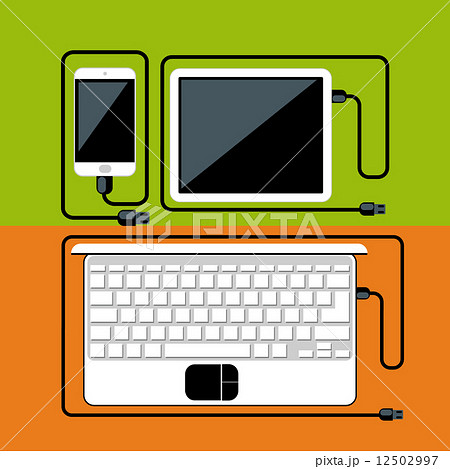 Laptop, digital tablet, smartphone with usb cable 12502997