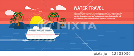 Cruise ship and clear blue water. Water tourism. 12503036