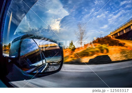 driving in car on highway,with blurry vision 12503317