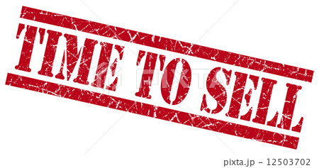 time to sell red square grunge textured isolated stamp 12503702