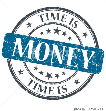 Time is money blue grunge textured vintage isolated stamp 12503711